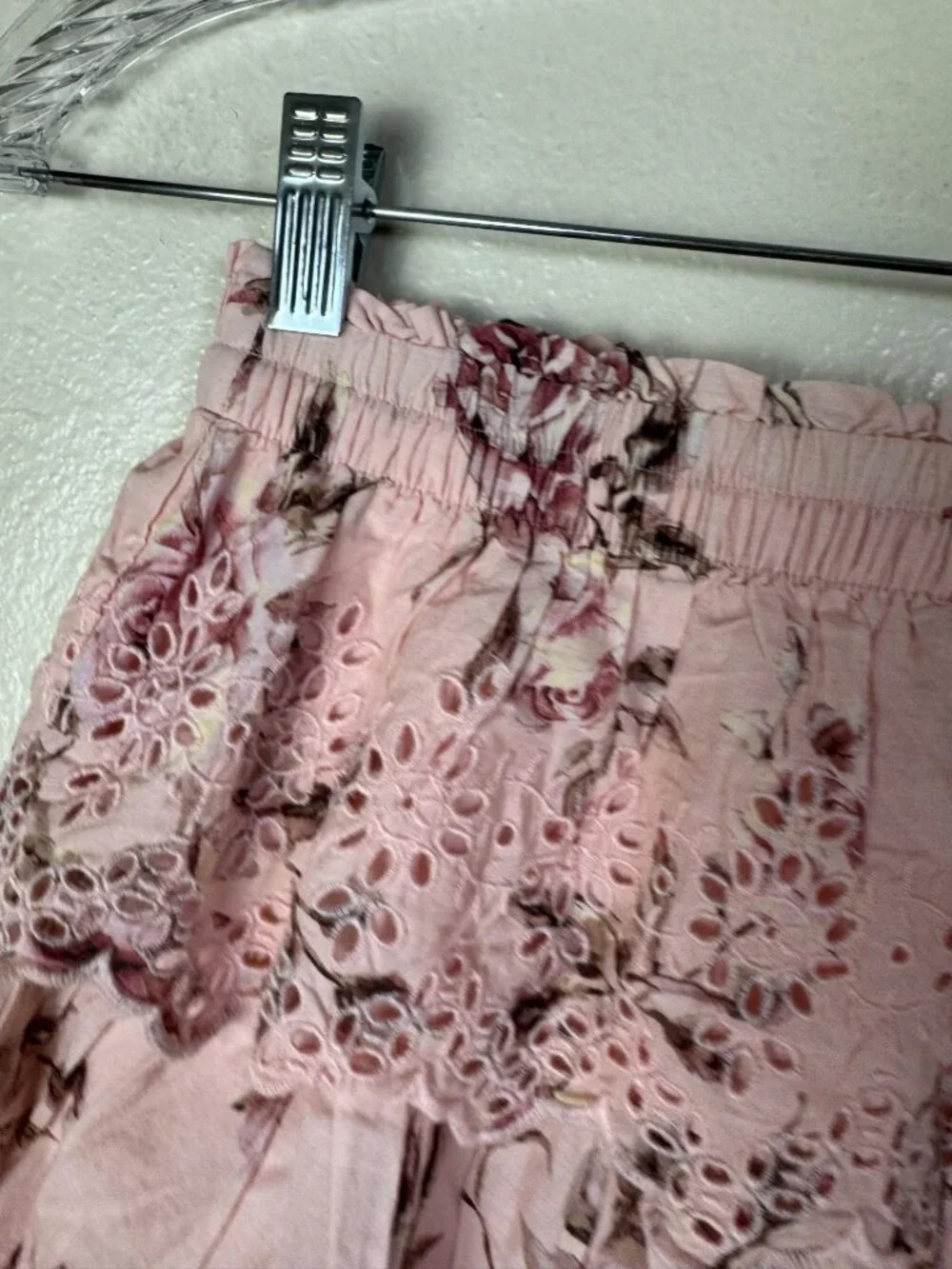 NEW Gap x LoveShackFancy‎ Floral Pink Eyelet Skirt Kids Size Large Pullon Floral